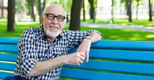 Relaxed senior man outdoors