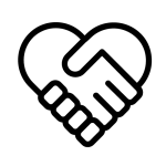 2 hands holding in the shape of a heart