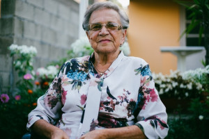 Senior Woman with Glasses Smiling